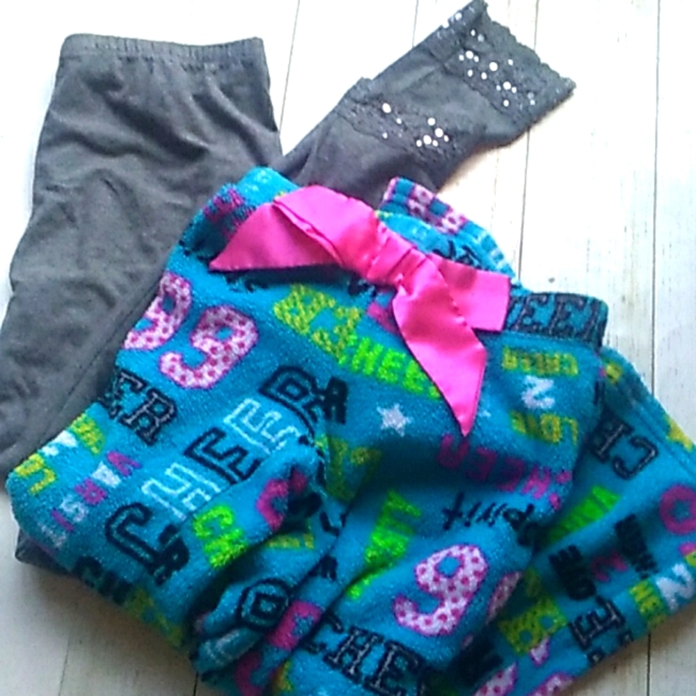 Leggings with lacy ankles and pj pants